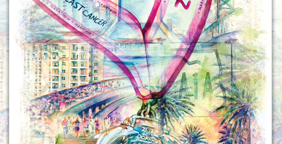 DONNA Breast Cancer Marathon Poster^Watercolor Pencil